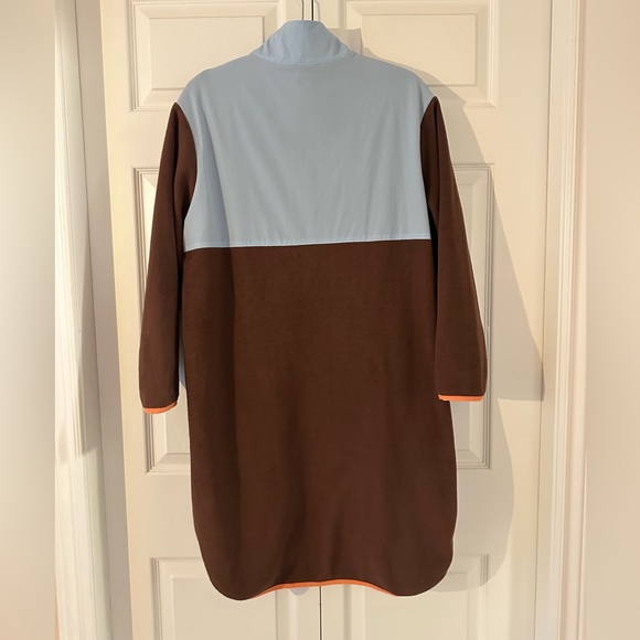 Nylon block polar fleece anorak dress - Picture 6 of 8